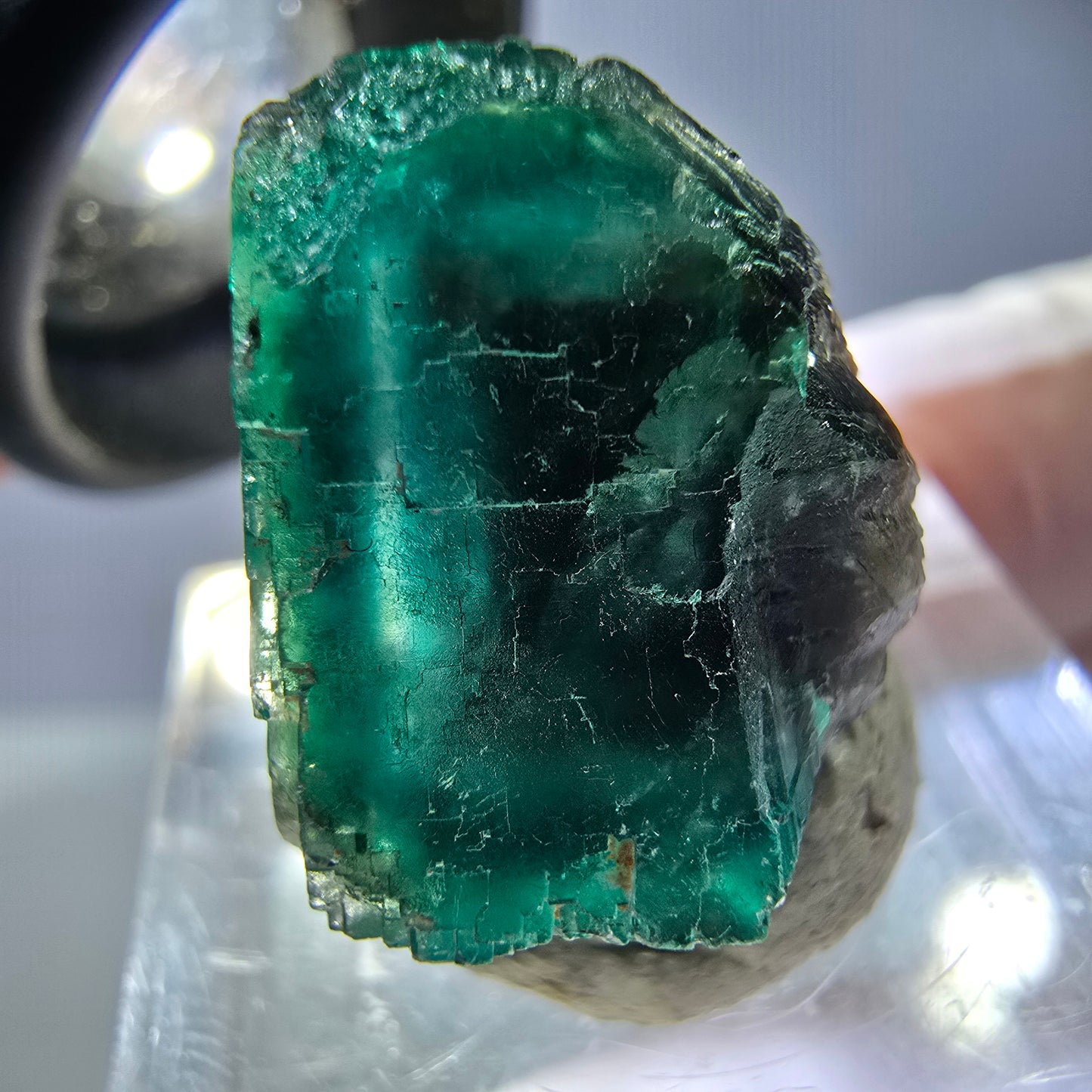 Klarer Phantom Fluorit Würfel parkettiert, grün Okorusu, Namibia 17*15*12mm