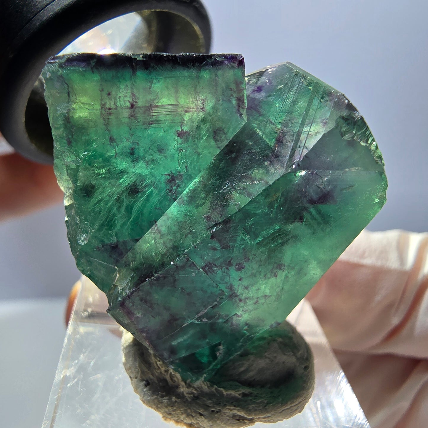 Phantom Fluorit Würfel Stufe, parkettiert grün lila Okorusu, Namibia 31*25*18mm