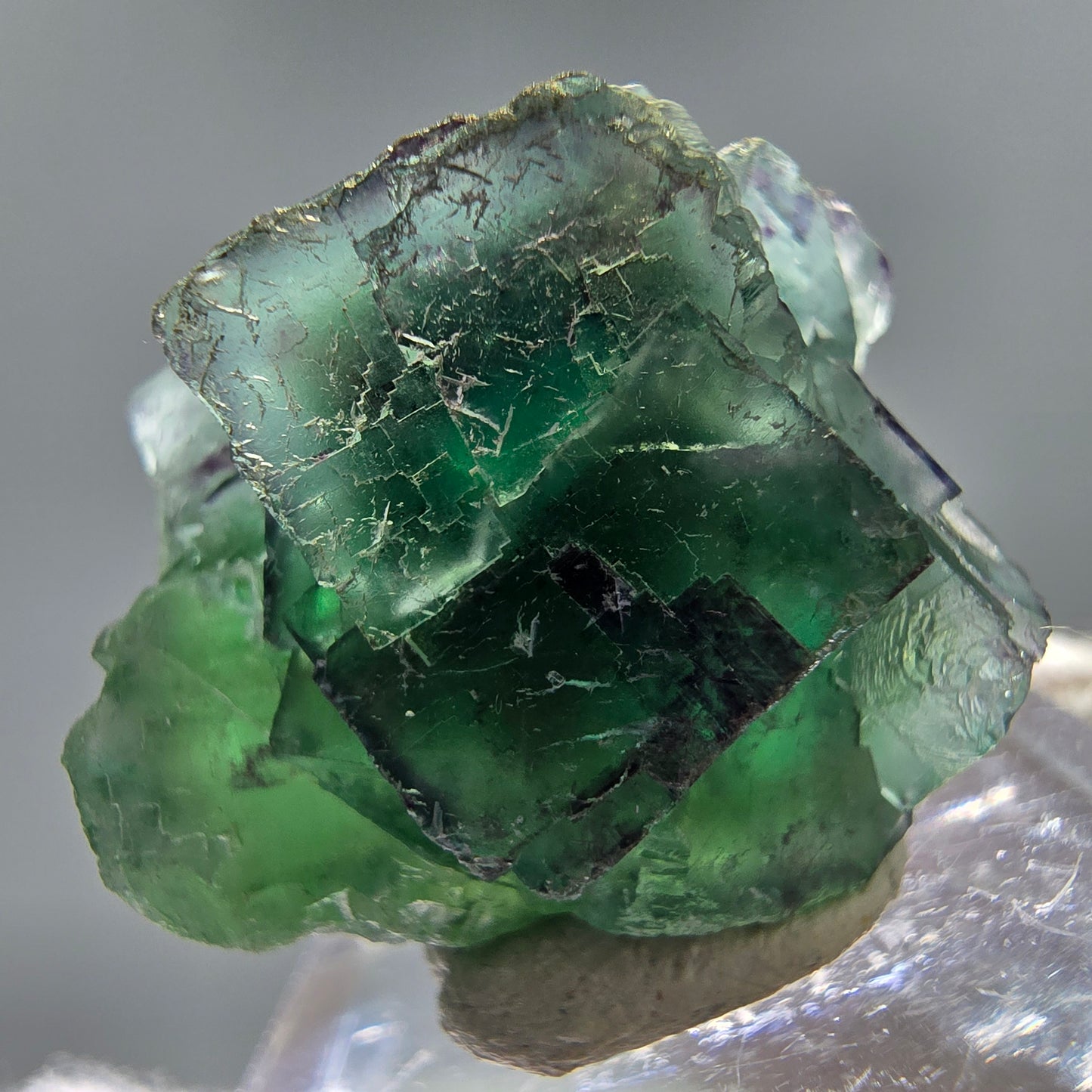 Seltene Phantom Fluorit Würfel Stufe grün Erongo, Namibia 25*22*15mm Sammlung