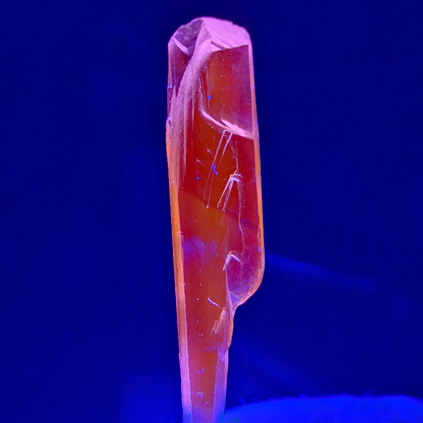 Seltener Kunzit X Spodumen Kristall weiß UV Mineral 49*7*3mm aus Brasilien