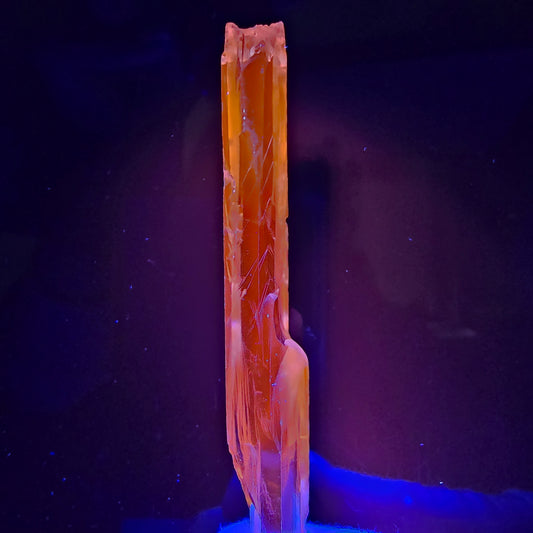 Seltener Kunzit X Spodumen Kristall weiß UV Mineral 91*10*7mm aus Brasilien