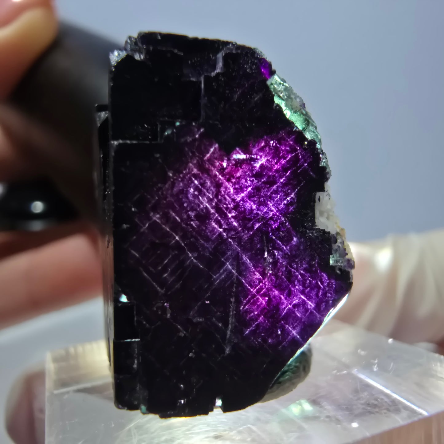 Phantom Fluorit Würfel Stufe grün lila zonal 11:11 Angel Pocket, Namibia 22*22*20mm