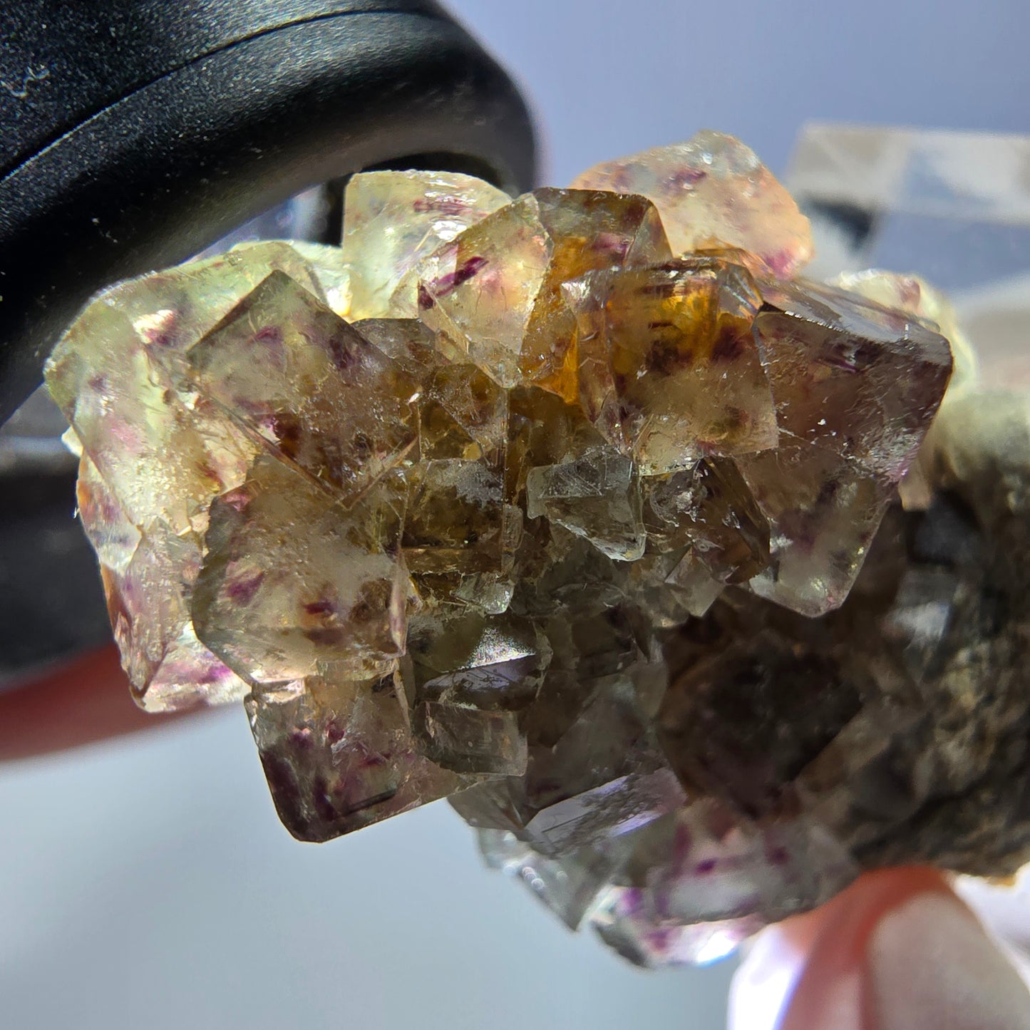 Phantom Fluorit Würfel Stufe, grün lila Okorusu, Namibia 28*24*15mm