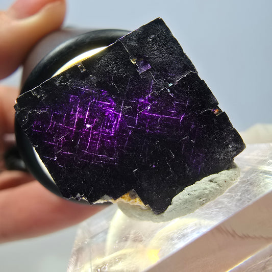 Phantom Fluorit Würfel Stufe grün lila zonal 11:11 Angel Pocket, Namibia 19*18*17mm