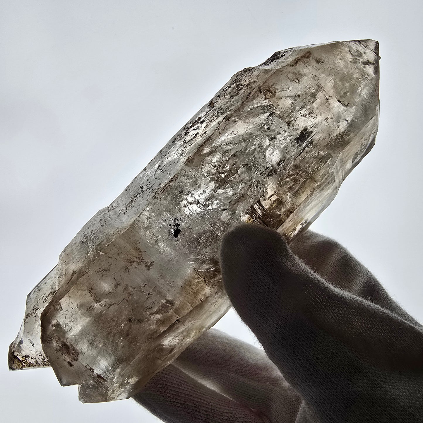 XL Skeleton Phantom Smoky Quartz DT Sceptre Valentine Pocket, Namibie 183*56*44mm