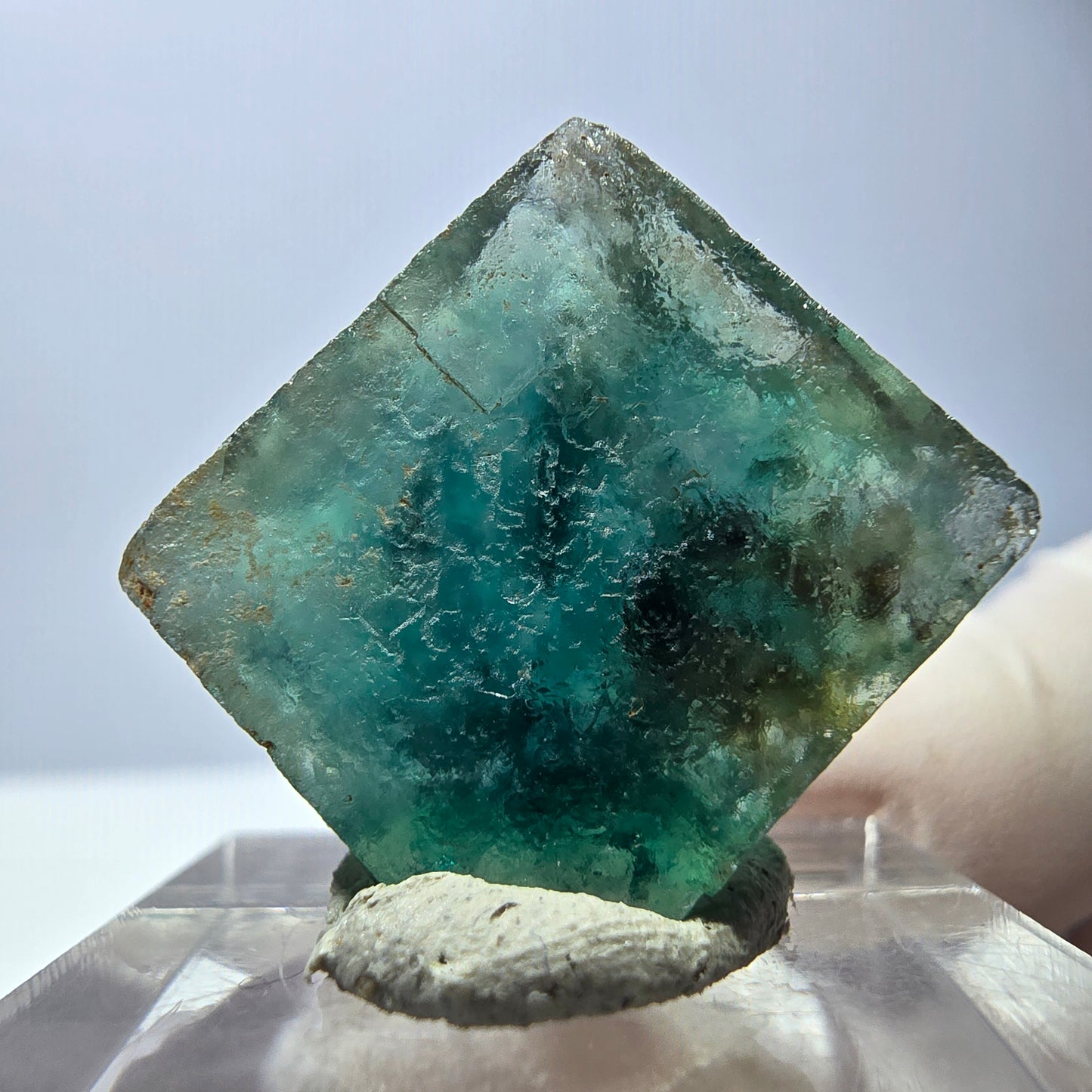 Klarer Phantom Fluorit Würfel parkettiert, grün Okorusu, Namibia 20*19*10mm