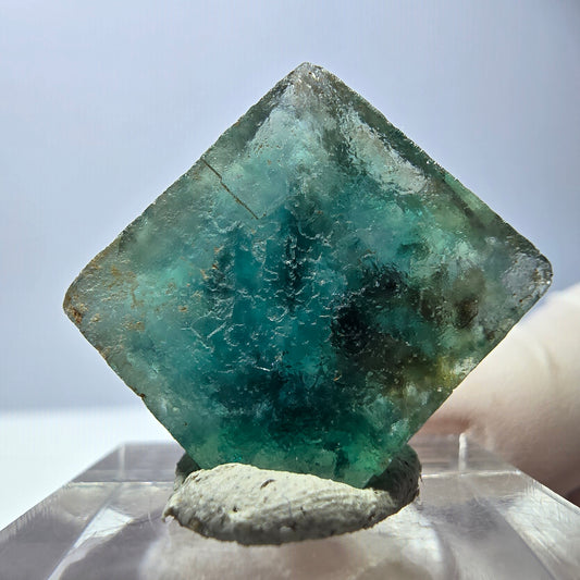 Klarer Phantom Fluorit Würfel parkettiert, grün Okorusu, Namibia 20*19*10mm
