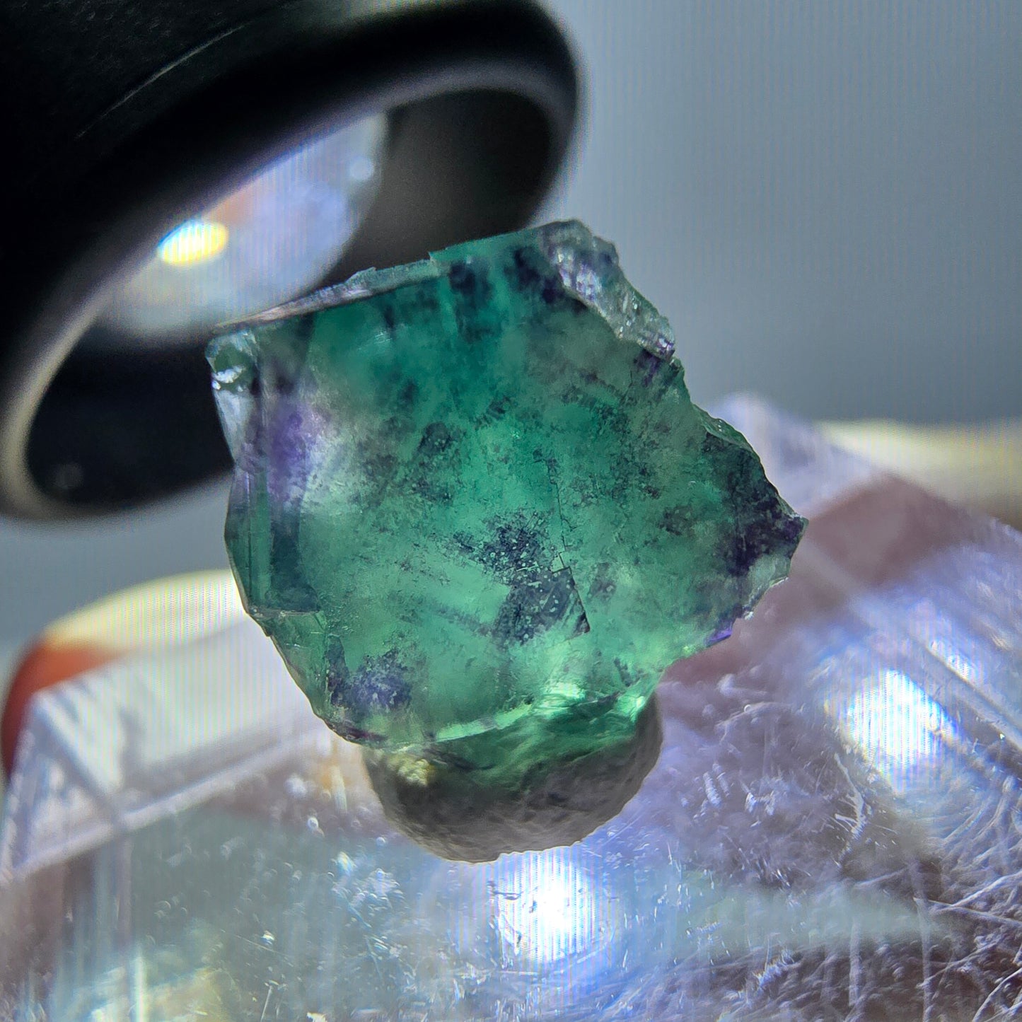Phantom Fluorit Würfel Stufe, grün lila Okorusu, Namibia 12*10*9mm