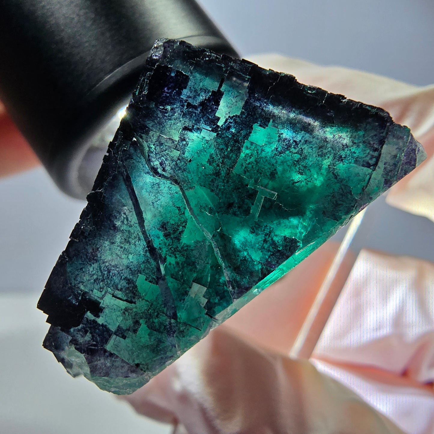 Phantom Fluorit Würfel parkettiert, grün lila Okorusu, Namibia 29*23*22mm