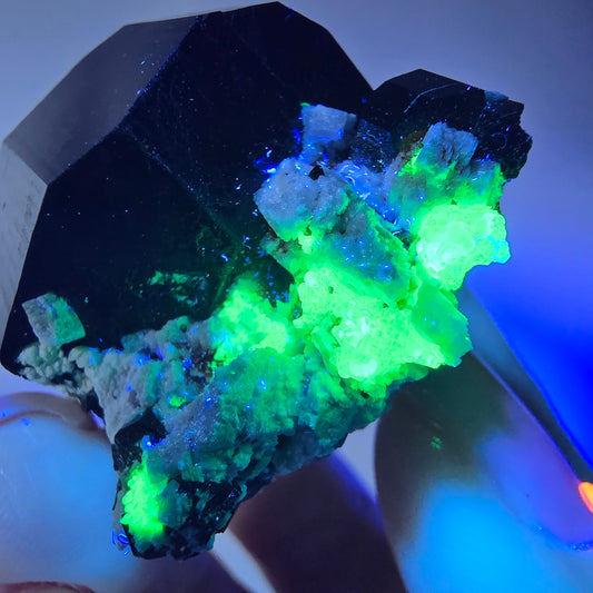 Seltene Schörl Turmalin, Hyalit, Orthoklas Stufe Erongo, Namibia 42*40*27mm