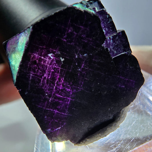 Phantom Fluorit Würfel Stufe grün lila zonal 11:11 Angel Pocket, Namibia 20*19*19mm