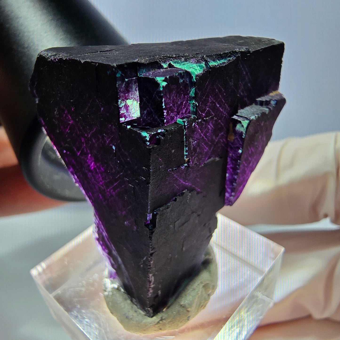 Phantom Fluorit Würfel Stufe grün lila zonal 11:11 Angel Pocket, Namibia 32*25*23mm