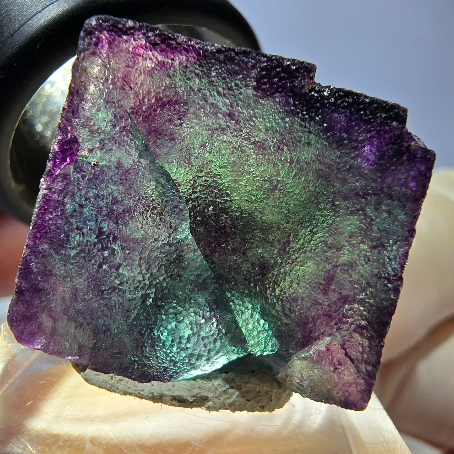 Phantom Fluorit Würfel parkettiert, grün lila Okorusu, Namibia 23*22*20mm