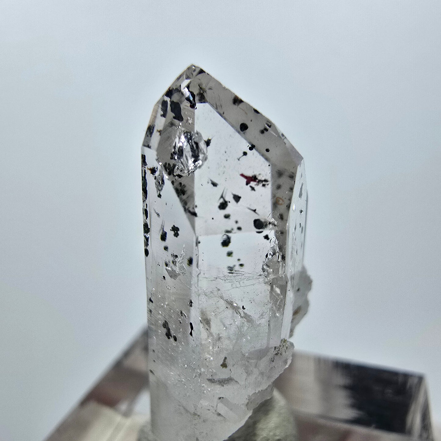 Quartz clair Harlequin Point Streep Mine, Goboboseb, Namibie 29 x 11 x 8 mm
