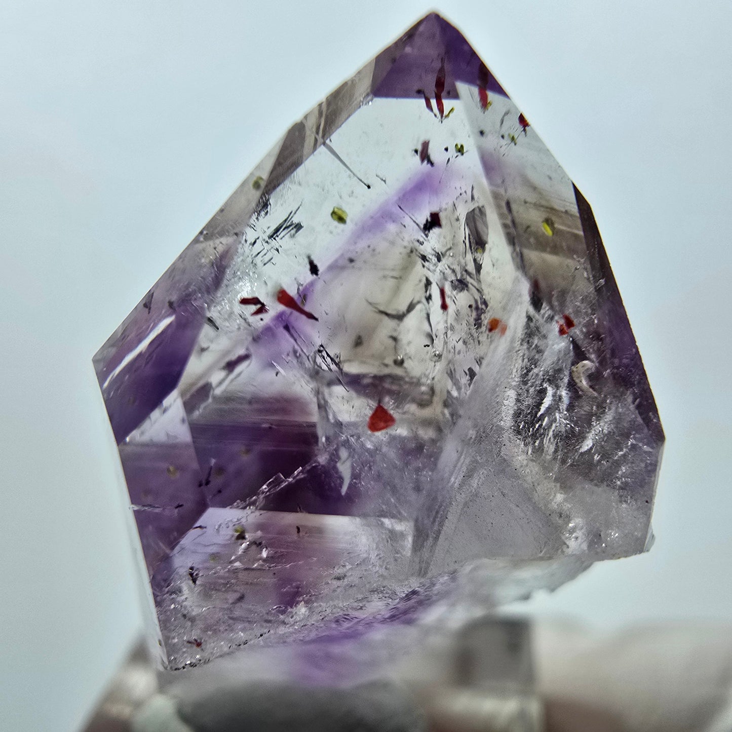 Enhydro Harlequin Phantom Amethyst, 2x Bubble Streep Mine Gobo. Namibie 43 x 22 x 13 mm