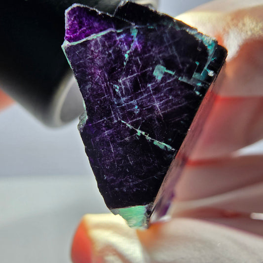 Phantom Fluorit Würfel Stufe grün lila zonal 11:11 Angel Pocket, Namibia 37*31*18mm