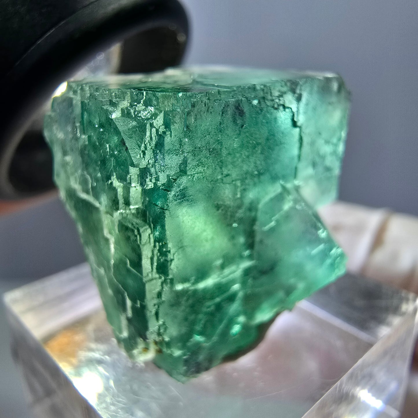 Spécimen de cube de fluorite fantôme, parquet vert Okorusu, Namibie 22 x 21 x 16 mm