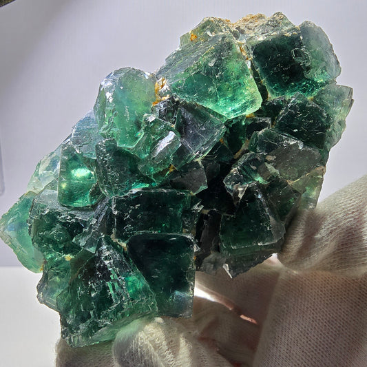 Grand spécimen de cube de fluorite fantôme, parqueté, vert Okorusu, Namibie 101*84*63mm