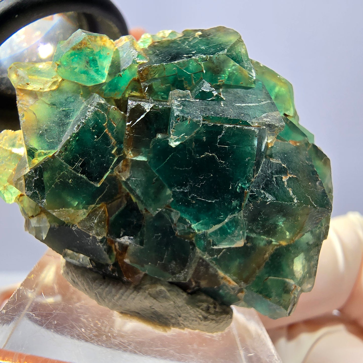 Seltene Phantom Fluorit Würfel Stufe, grün Okorusu, Namibia 41*34*20mm