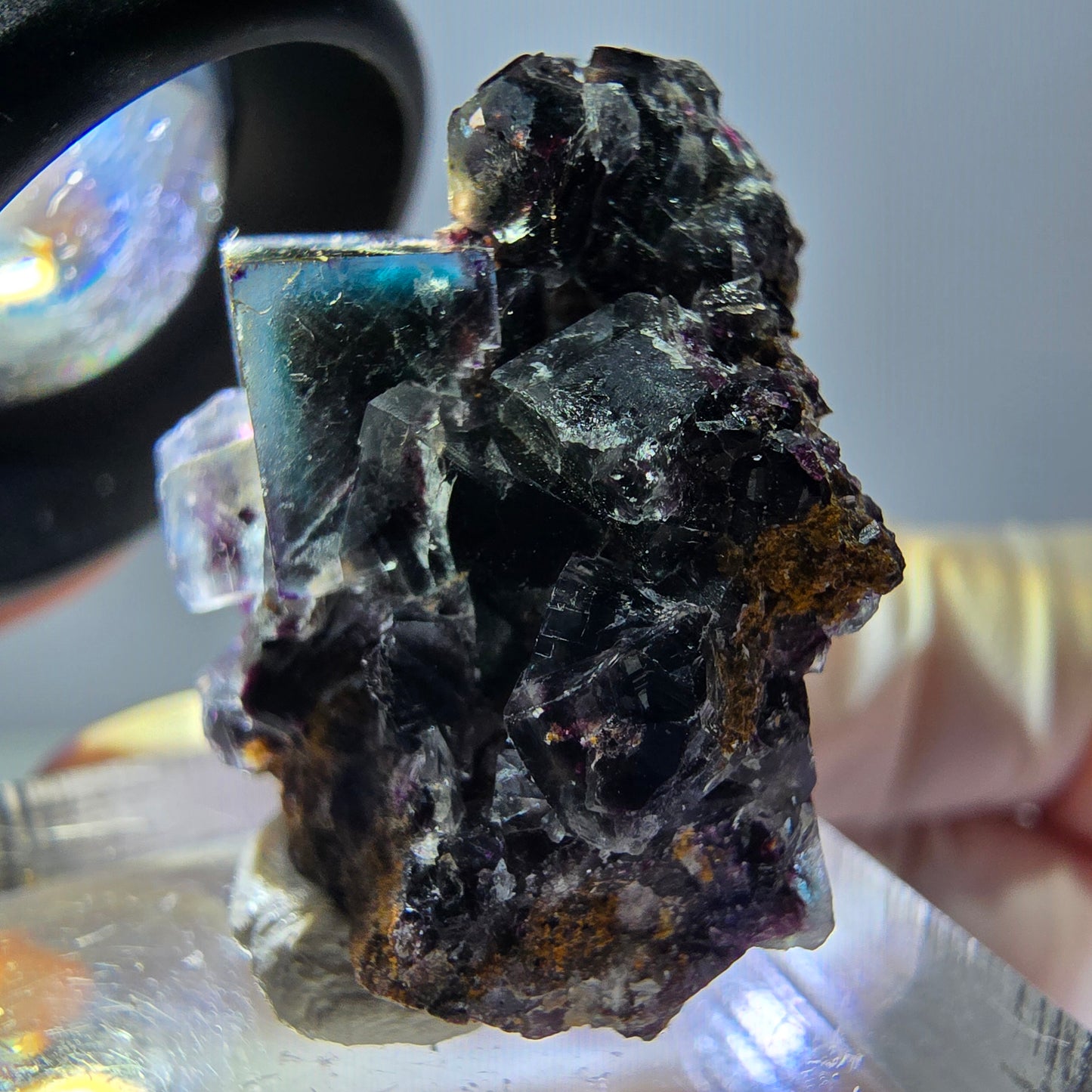 Phantom Fluorit Würfel Stufe, grün lila Okorusu, Namibia 27*21*20mm