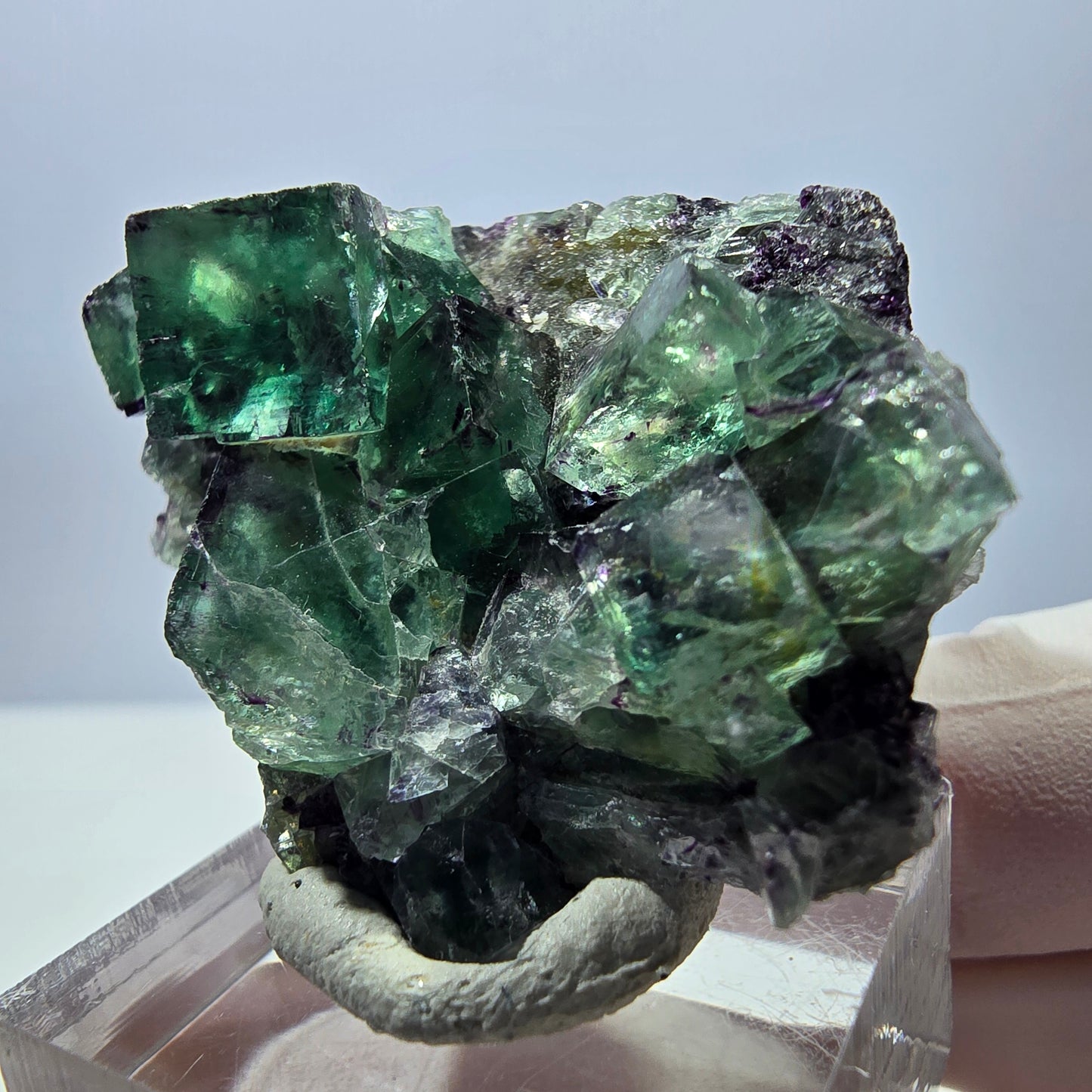 Seltene Fluorit Würfel Stufe, grün lila Okorusu, Namibia 44*35*18mm
