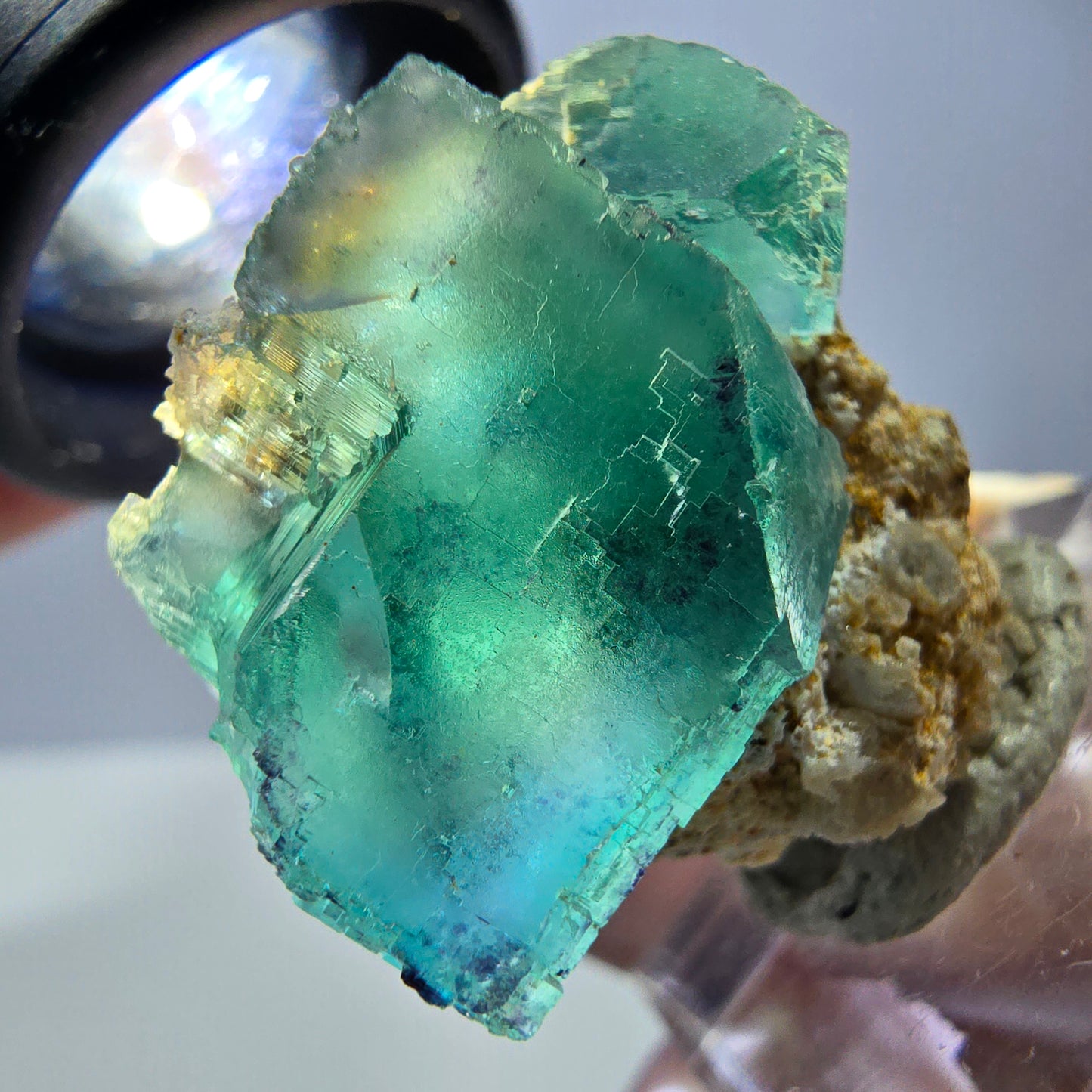 Spécimen de cube de fluorite fantôme, parquet vert Okorusu, Namibie 34*29*28 mm