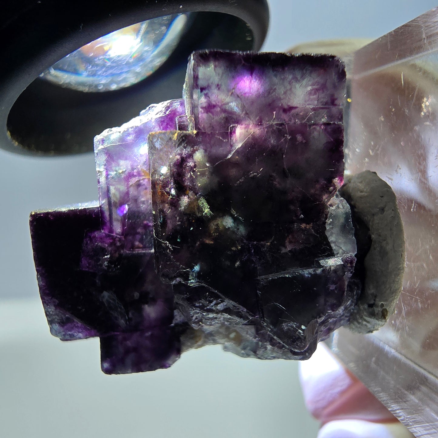 Phantom Fluorit Würfel Stufe, parkettiert grün lila Okorusu, Namibia 27*24*17mm