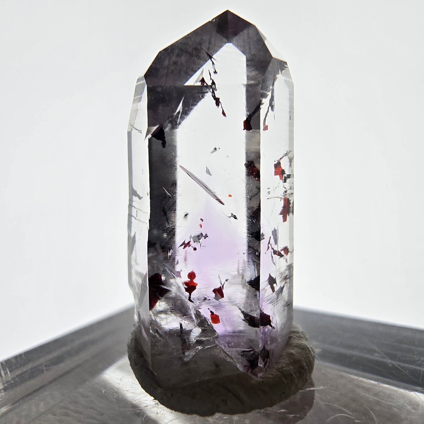 Mine d'améthyste Harlequin Phantom Point Streep, Goboboseb, Namibie, 23 x 11 x 10 mm