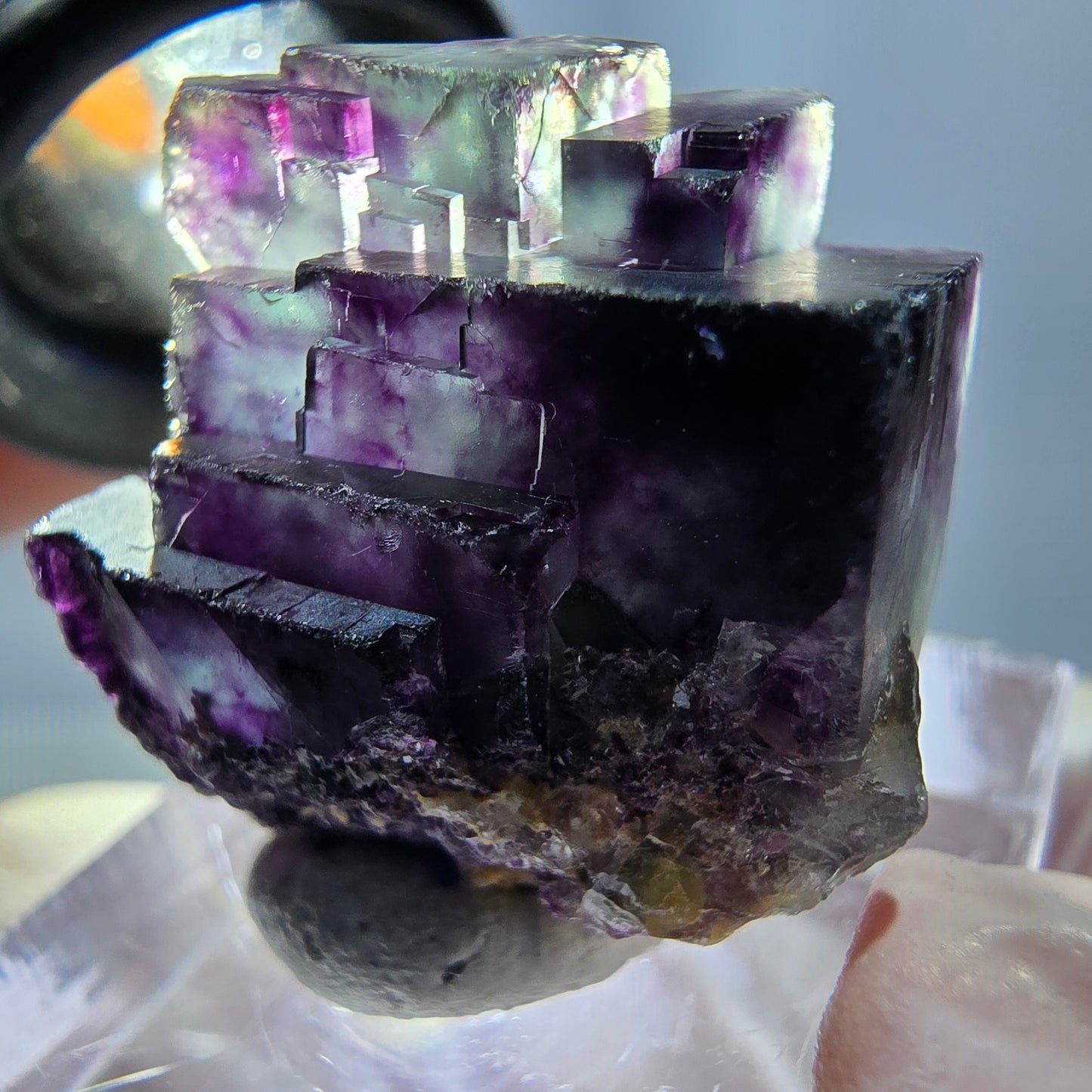 Seltene Fluorit Würfel Stufe, grün lila Okorusu, Namibia 26*24*19mm