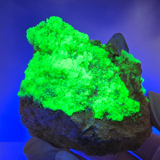 Spécimen rare d'opale hyalite, de quartz fumé et d'orthose, Erongo, Namibie, 75 x 60 x 51 mm