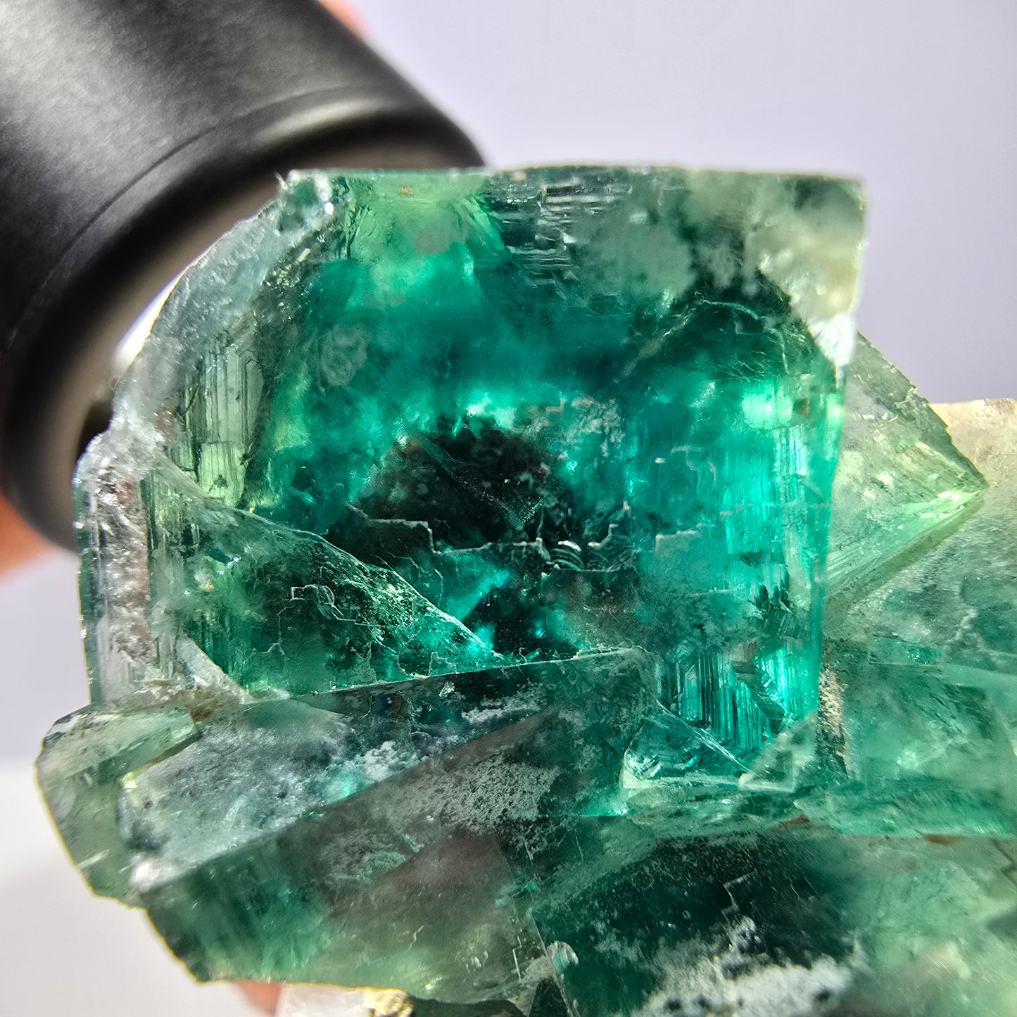 Rare spécimen de cube de fluorite fantôme, vert Okorusu, Namibie 32 x 29 x 17 mm