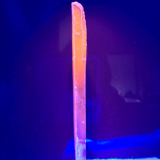 Seltener Kunzit X Spodumen Kristall weiß UV Mineral 92*6*5mm aus Brasilien