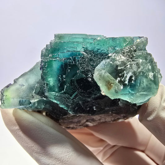 Phantom Fluorit Würfel Stufe, parkettiert grün lila Okorusu, Namibia 56*46*43mm