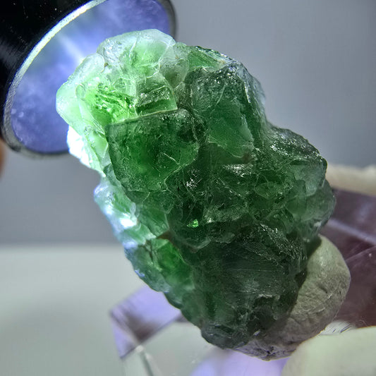 Cube de fluorite fantôme, spécimen de tourmaline Schorl, Erongo, Namibie, 22 x 16 x 16 mm