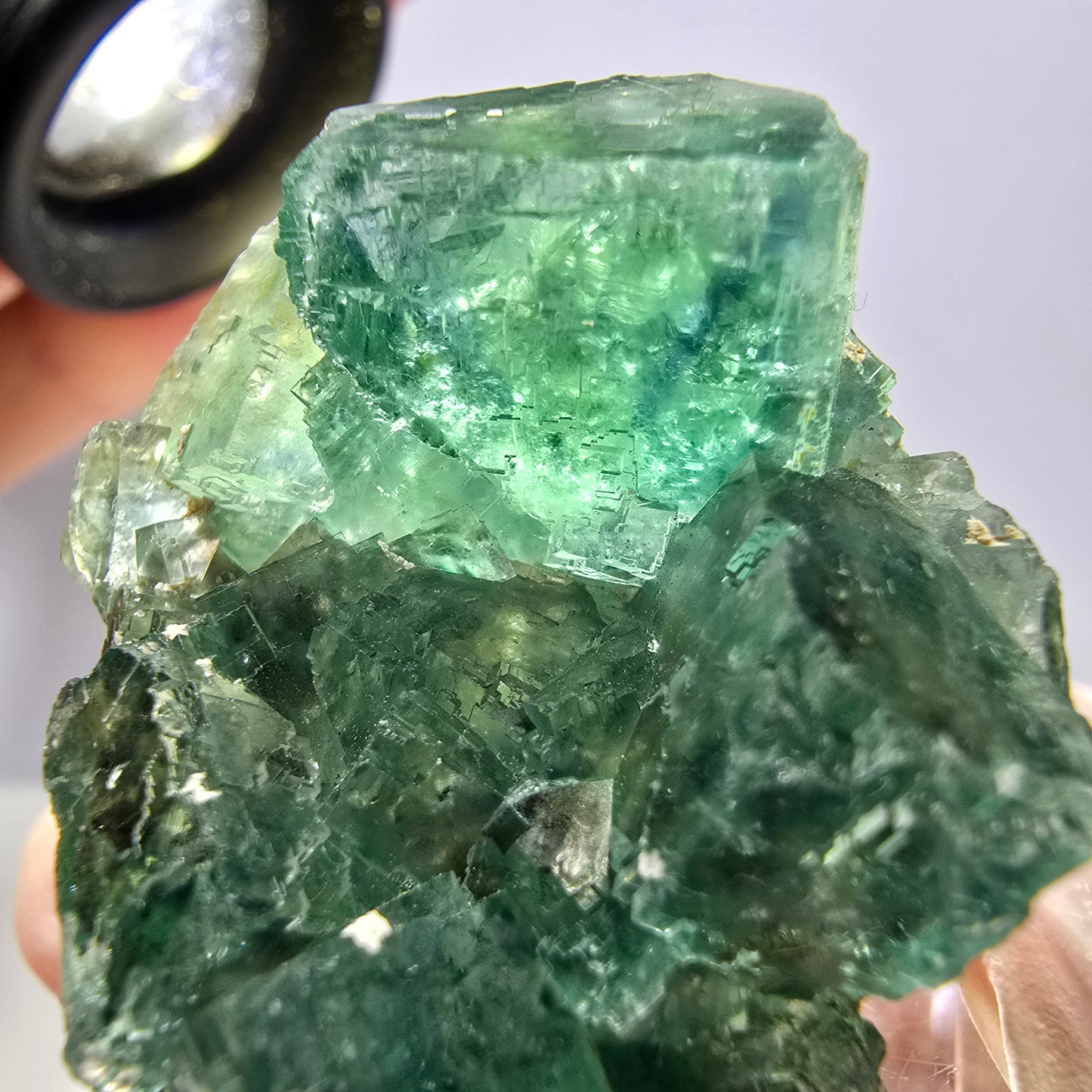 Phantom Fluorit Würfel Stufe, grün parkettiert Okorusu, Namibia 38*28*16mm