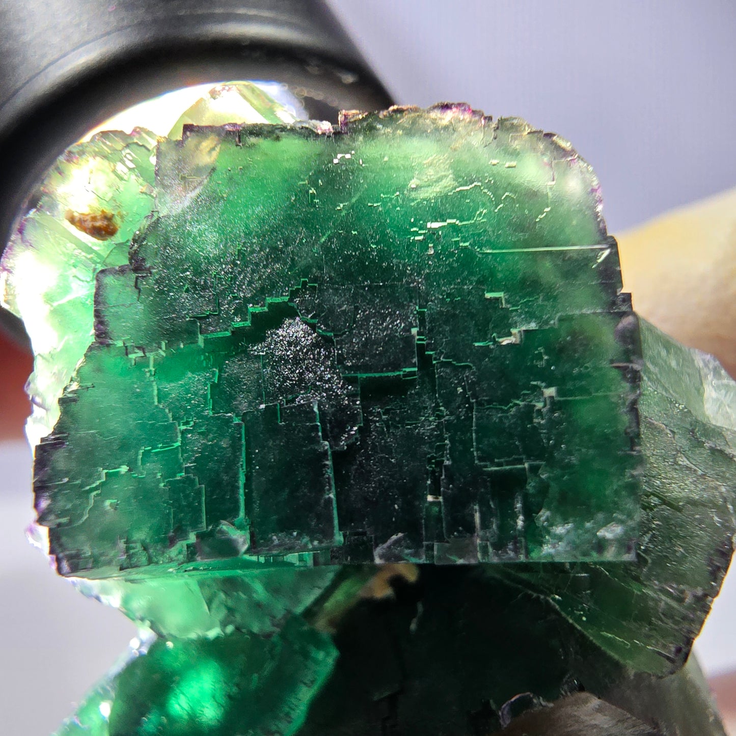 Spécimen de cube de fluorite fantôme, parqueté, zonal Okorusu, Namibie 51*38*29mm