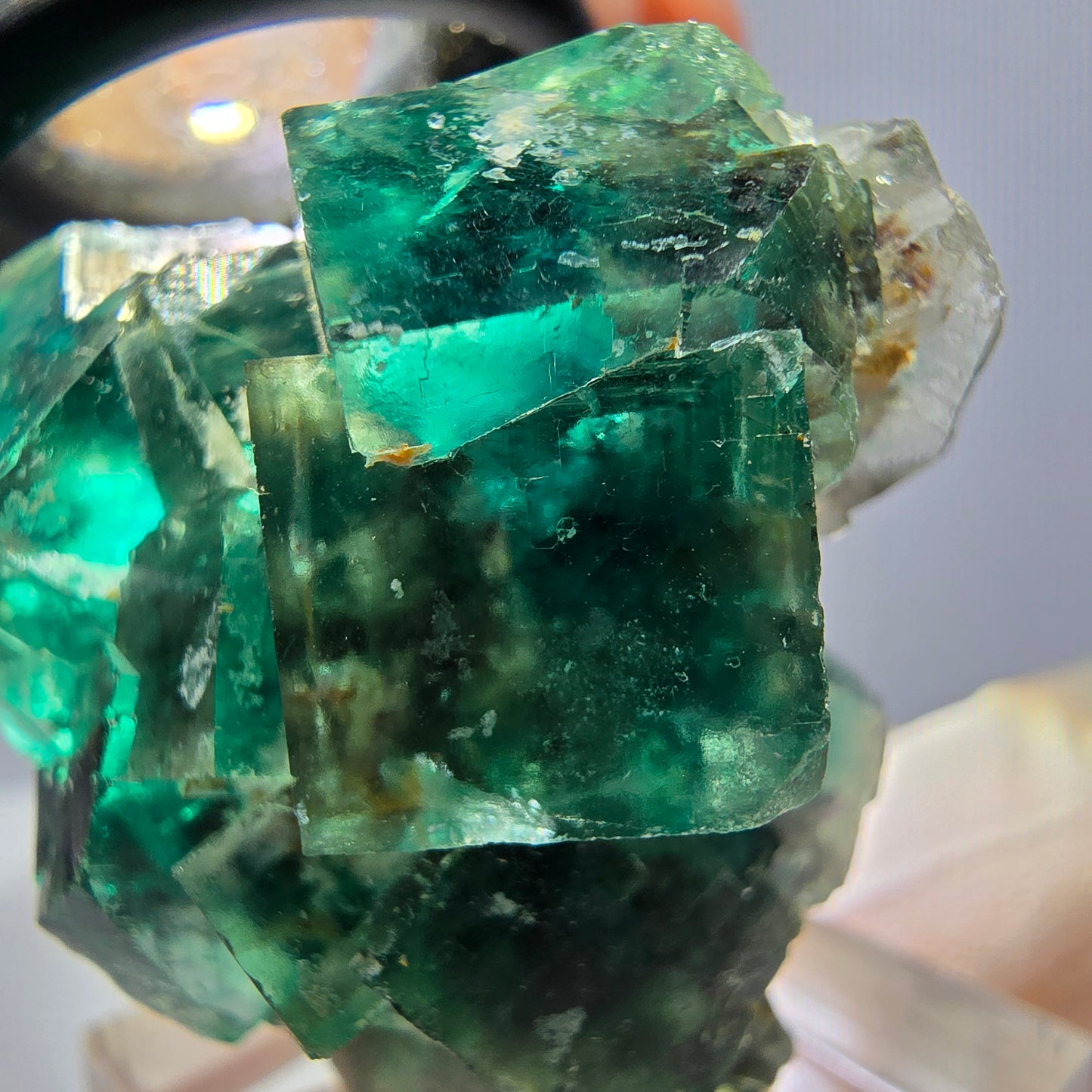 Spécimen de cube de fluorite fantôme, parquet vert Okorusu, Namibie 34 x 37 x 22 mm