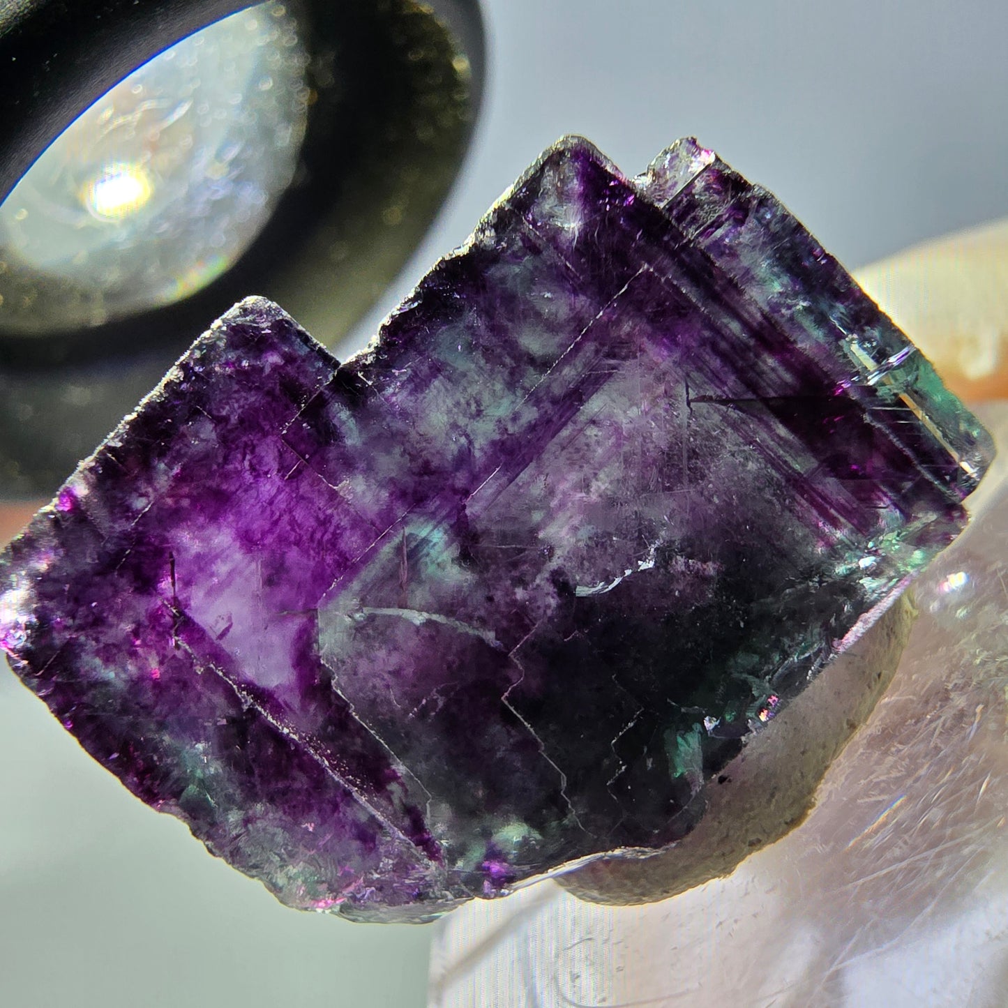 Phantom Fluorit Würfel Stufe, grün lila Okorusu, Namibia 22*17*14mm