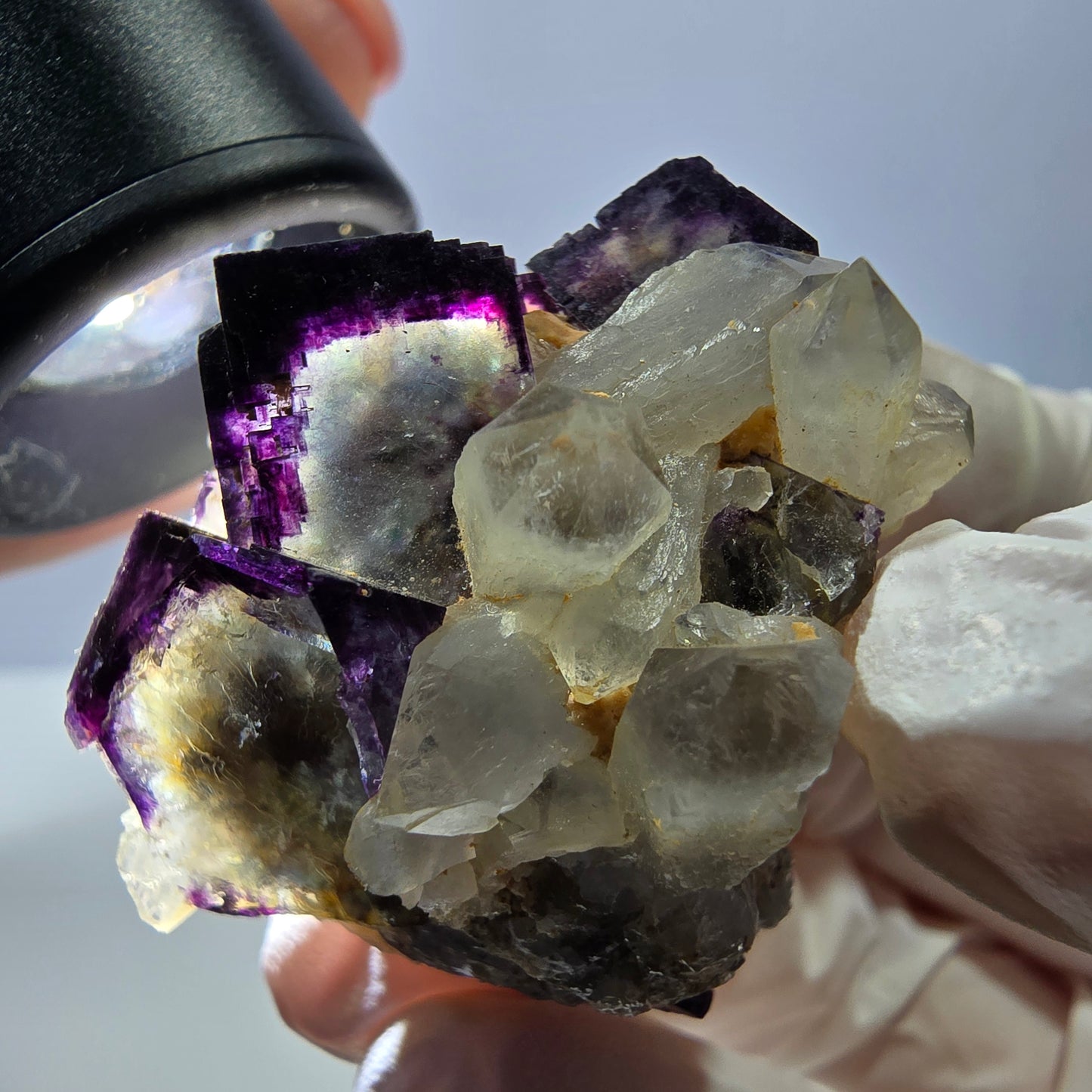 Cubes de fluorite fantôme transparente, spécimen de quartz, Okorusu zonal, Namibie, 37 x 32 x 31 mm