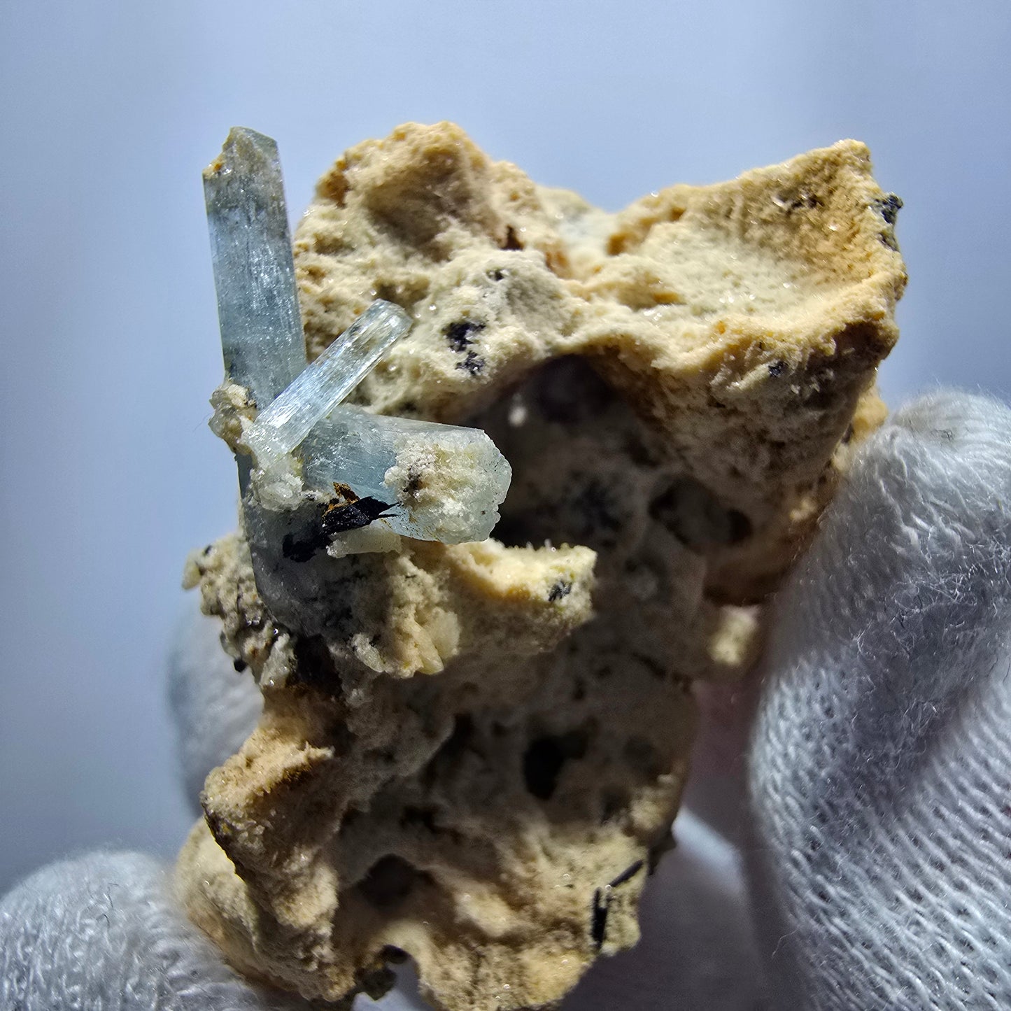 Seltene Aquamarin XX mit Orthoklas Stufe Erongo, Namibia 43*35*26mm