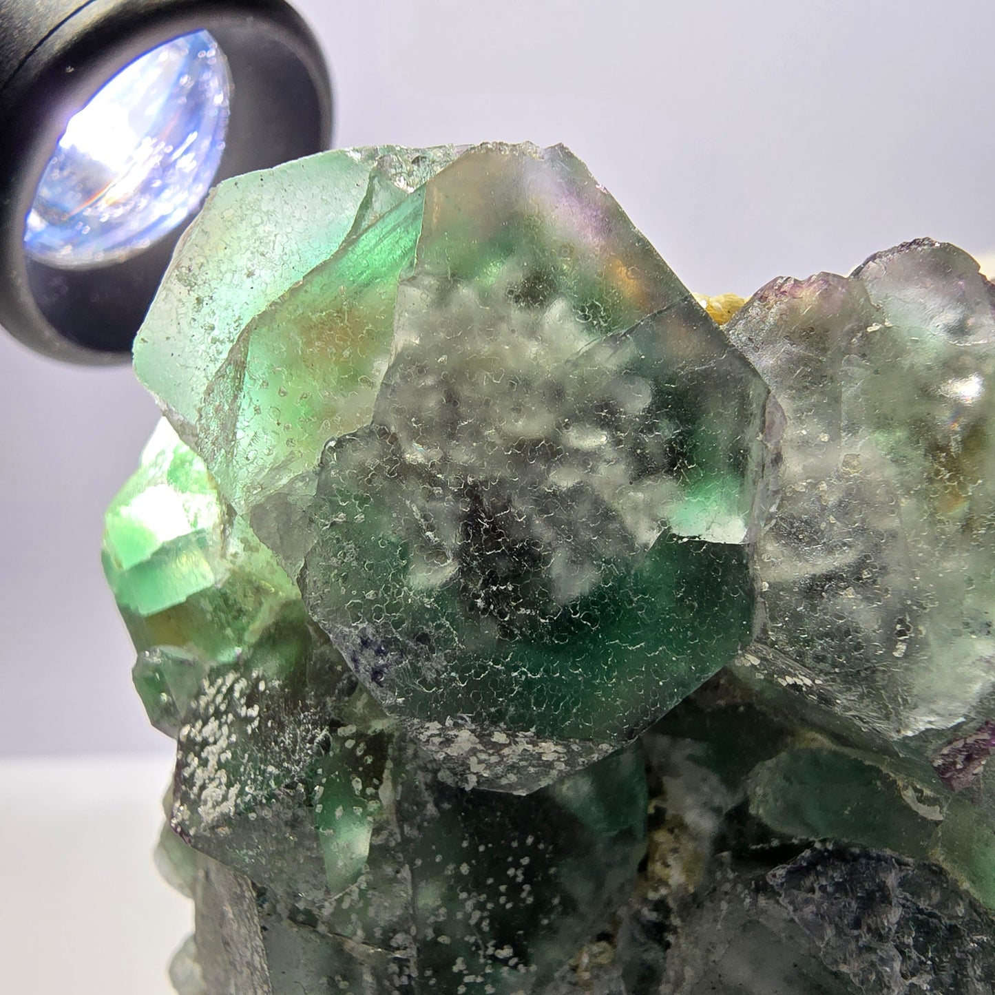 Fluorite fantôme Schörl Tourmaline Hyalite Muscovite Erongo Namibie 84*78*38mm