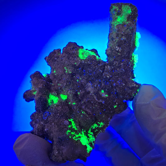 Opale hyalite, tourmaline Schörl, stade muscovite orthose Erongo, Namibie 90*73*52mm