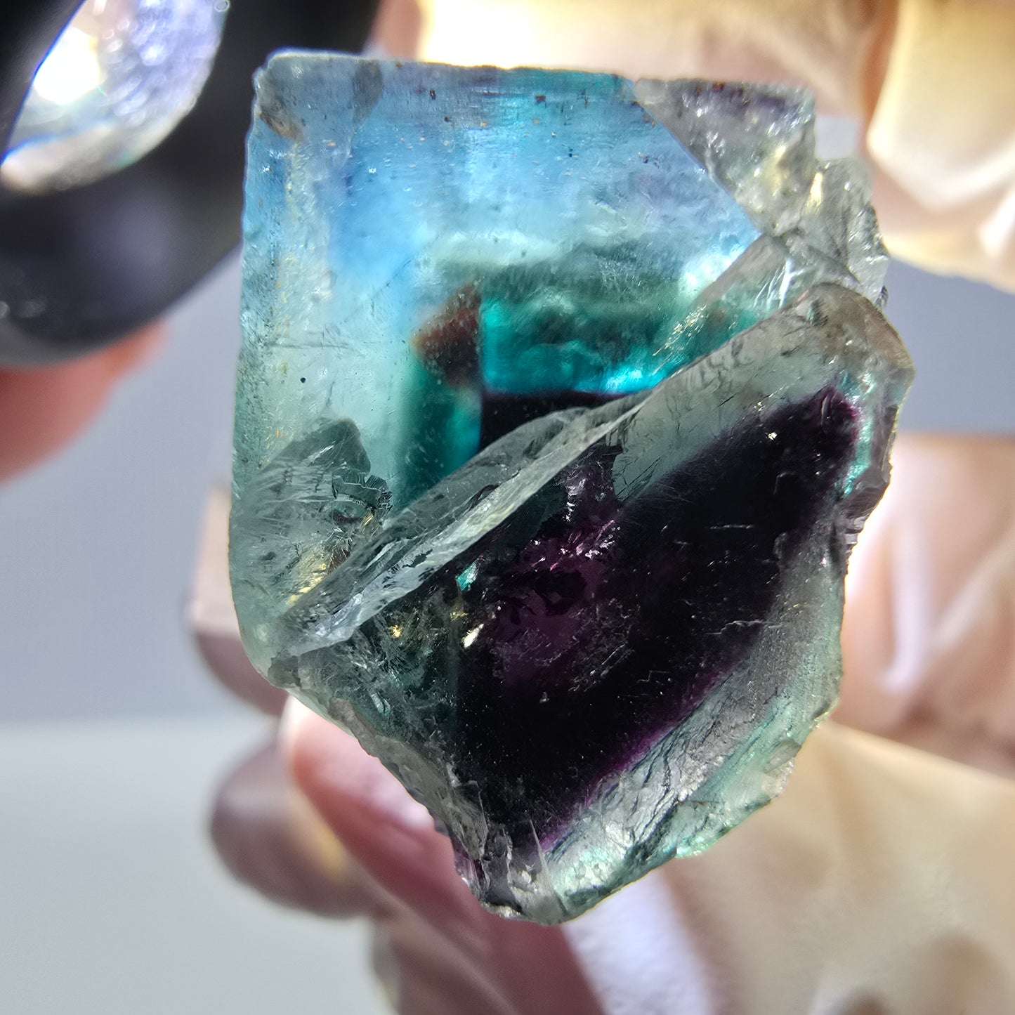 Phantom Fluorit Würfel parkettiert, grün lila Okorusu, Namibia 27*20*16mm