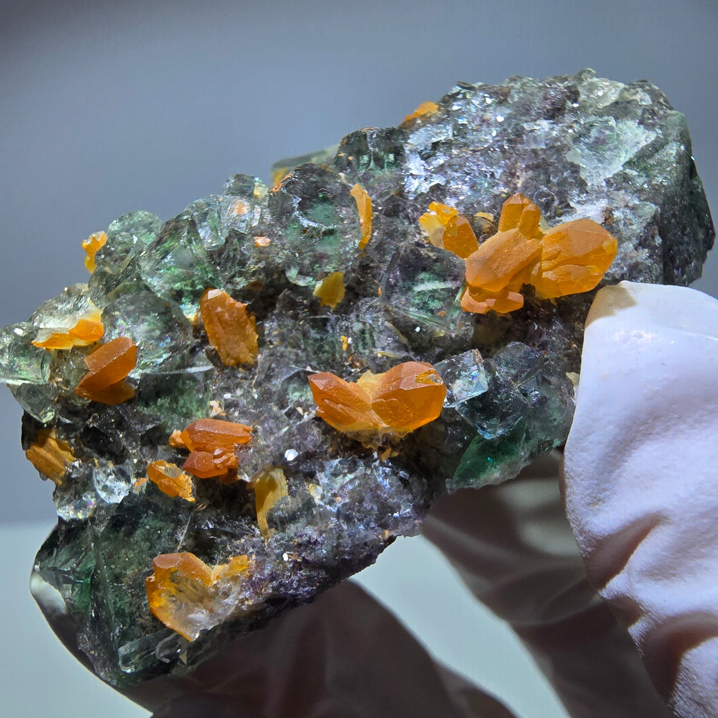 Cube de fluorite fantôme, spécimen de quartz ferreux rouge, Okorusu, Namibie, 58 x 38 x 19 mm