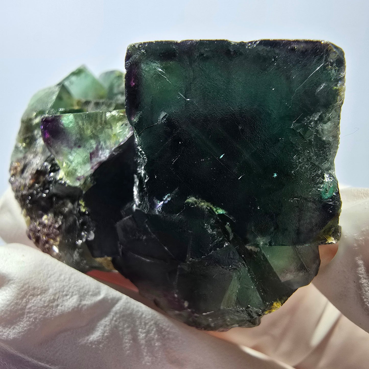 Phantom Fluorit Würfel Stufe, parkettiert, zonal Okorusu, Namibia 45*40*30mm