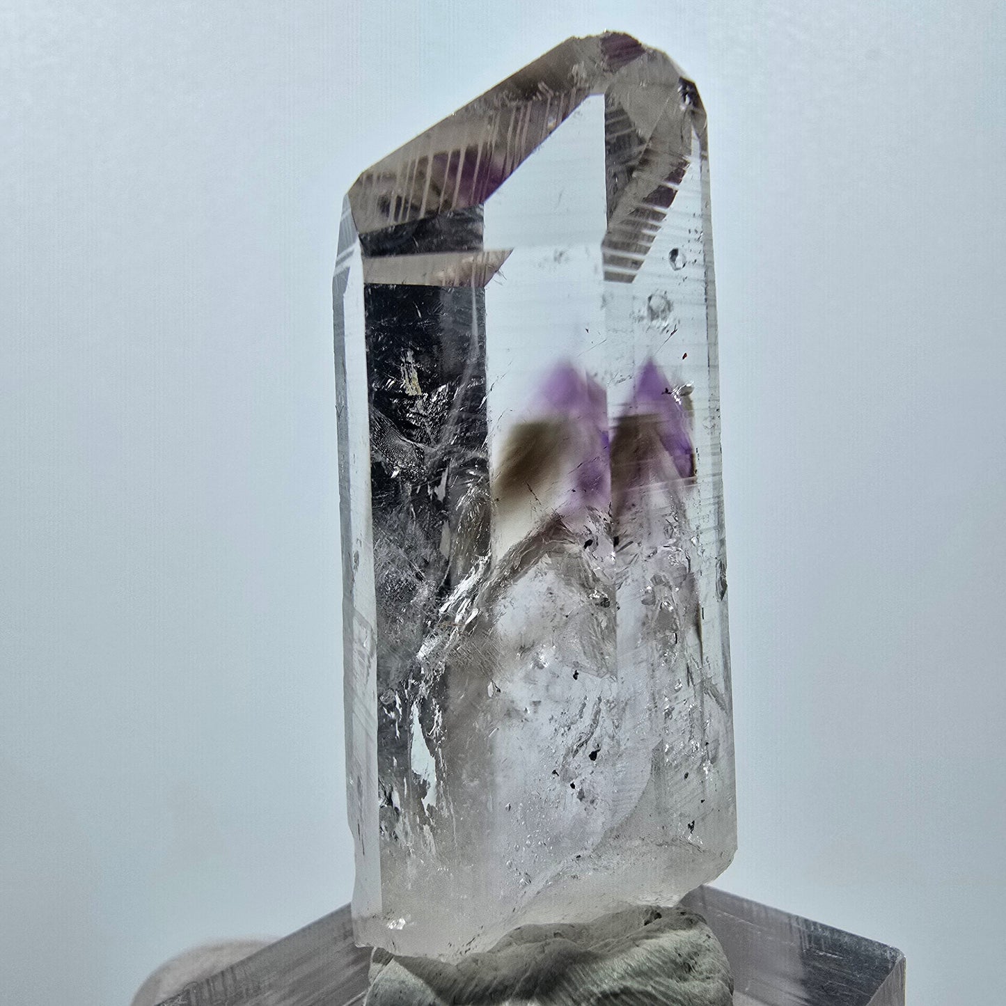 Harlequin Phantom Amethyst with Analcim Streep Mine, Goboboseb, Namibia 50*19*16mm