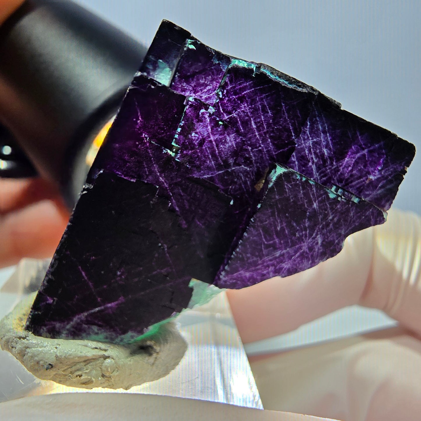 Phantom Fluorit Würfel Stufe grün lila zonal 11:11 Angel Pocket, Namibia 32*25*23mm
