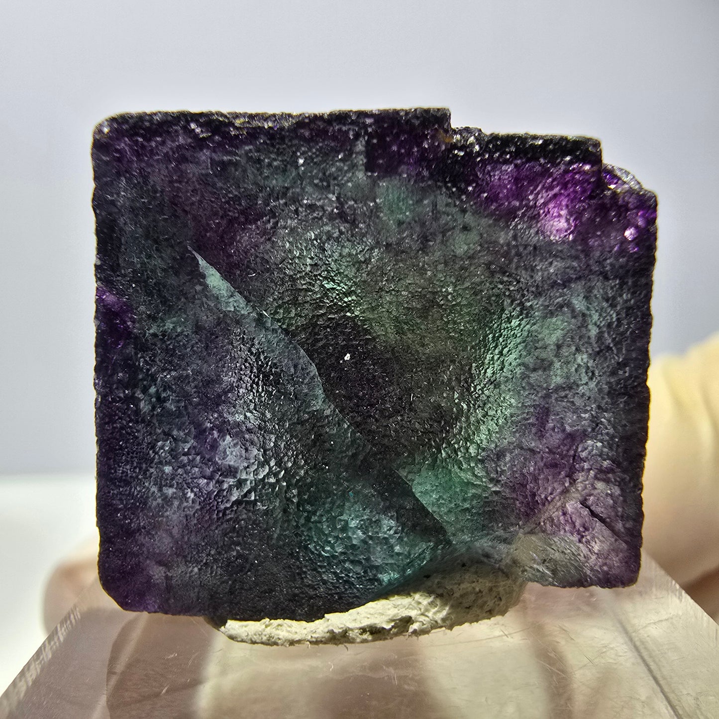 Phantom Fluorit Würfel parkettiert, grün lila Okorusu, Namibia 23*22*20mm