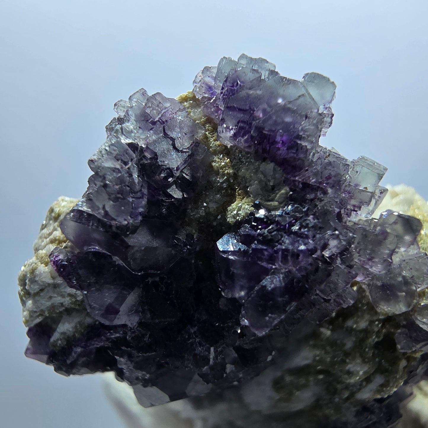 Cube de fluorite fantôme, muscovite, spécimen d'orthose, Erongo, Namibie, 56 x 44 x 28 mm
