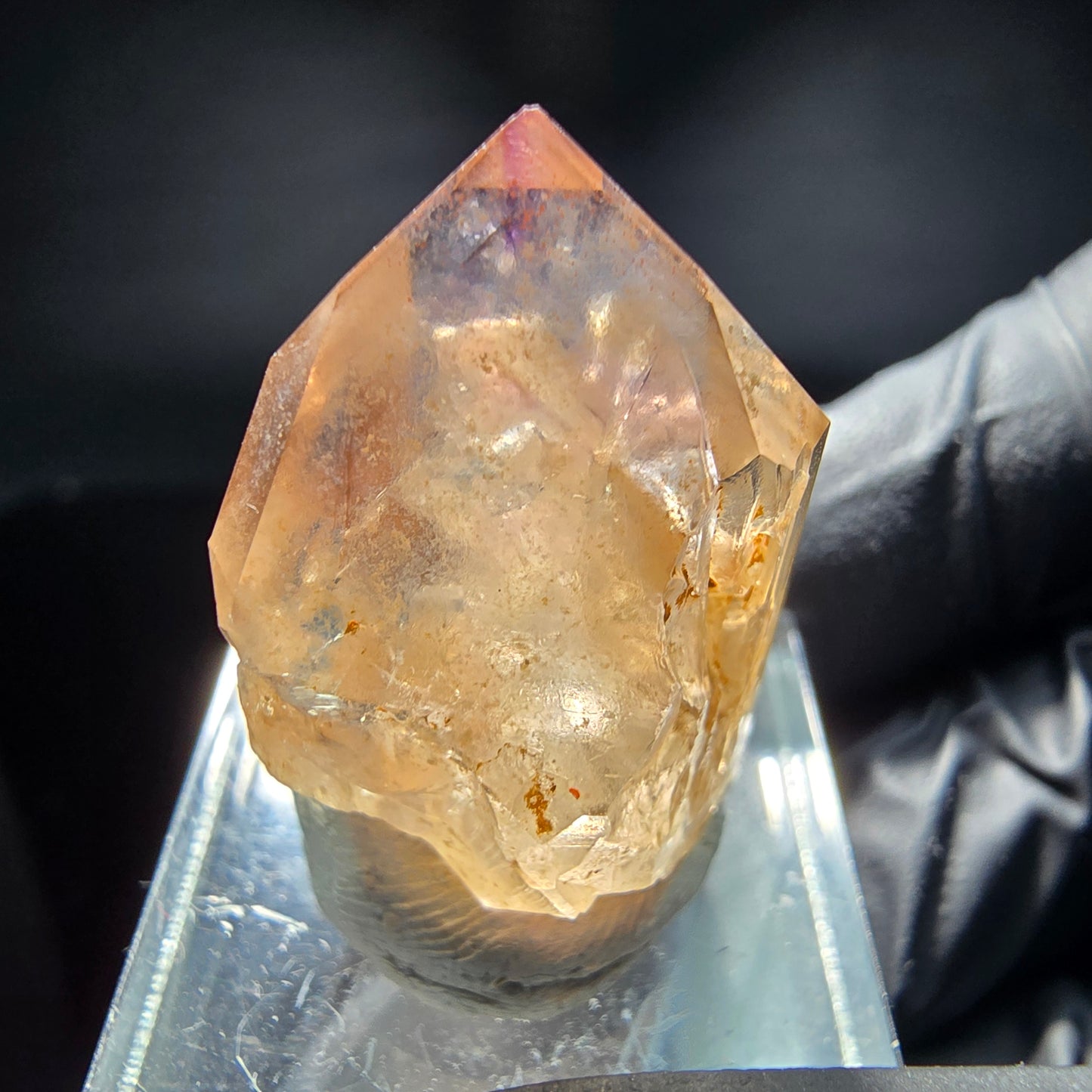 Klare Phantom Amethyst Spitze lila braun Goboboseb Namibia 28*21*14mm Sammlung